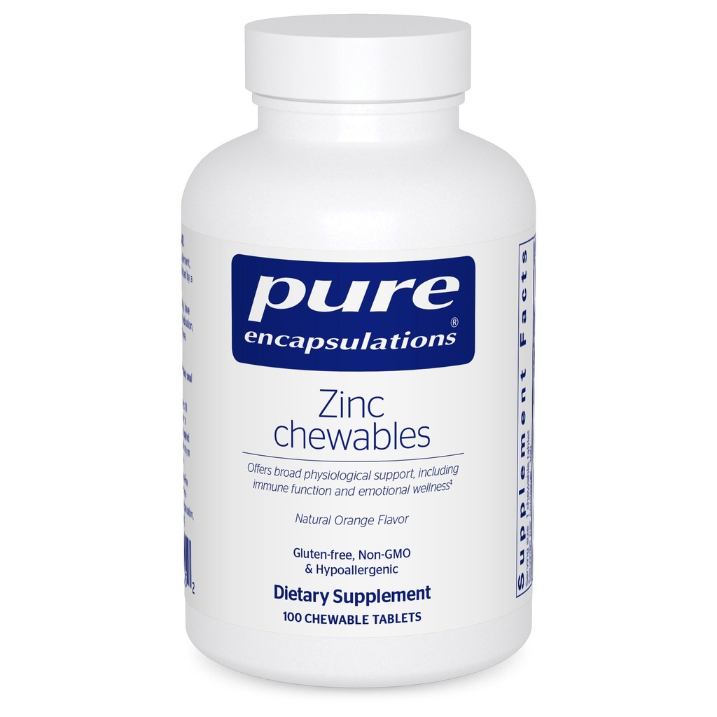 纯封装 Zinc Chewables ++++ 免疫系统支持,增长和发展,以及伤愈 ++++100 化学药片 +++ 天然橙色火焰