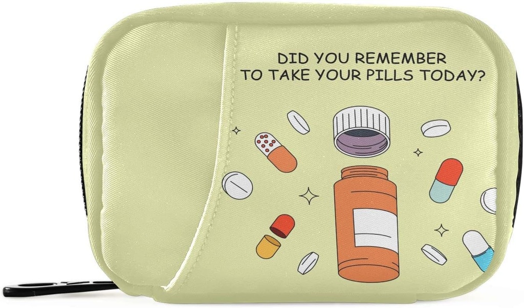 Naanle 7 Day Pill Case Bag - 携带Zipper的便携式每周药丸组织者,维生素补充药的压缩尺寸
