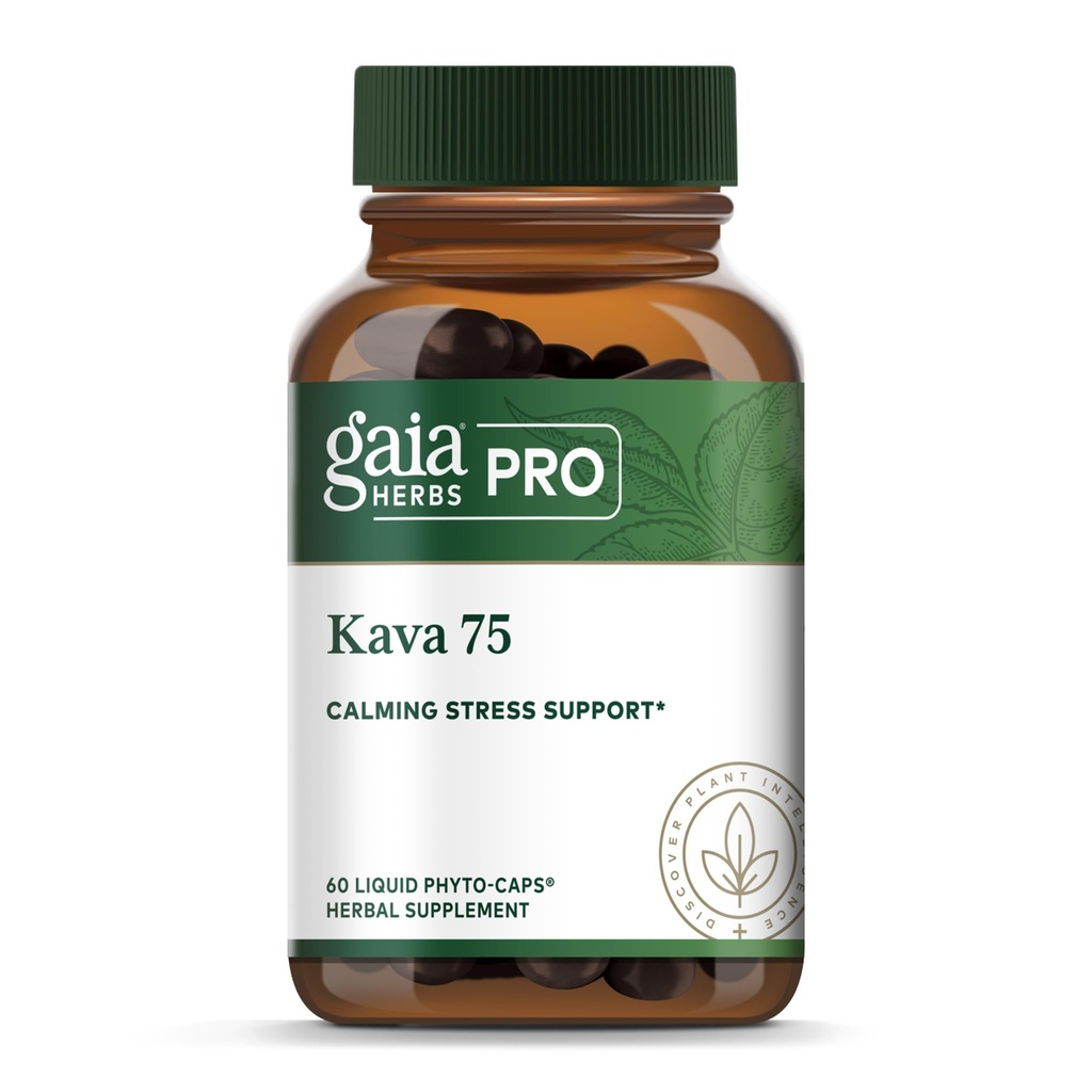 Gaia Herbs PRO Kava 75 - 压力支持补充 - 帮助一种冷静和放松的意识 - 60 液态植物帽