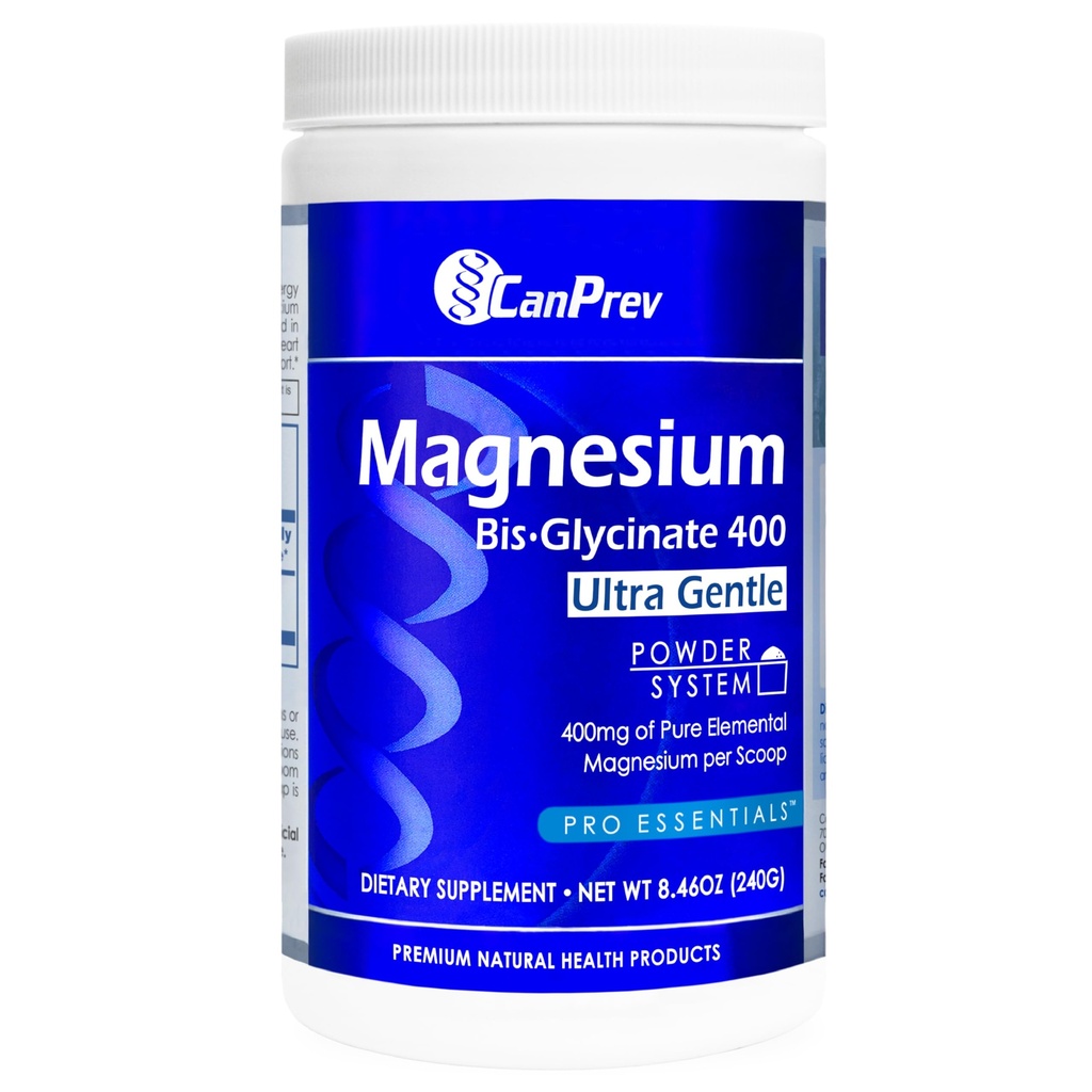 CanPrev 磁镁 Bisglycinate 400 Ultra Gentle Powder 240g 48 服务,400mg 元素镁 Per Scoop, 支持休眠之夜,肌肉功能,文摘上的Gentle, Vegan, Non-GMO, Gluten-Free