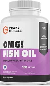 Premium Omega-3 Fish Oil from Pure Anchovies, 120 Softgels - Potent 1000mg Omega-3, Burpless Formula - Supports Brain and Heart Health - Non-GMO with 250% More EPA & DHA - 120 Servings