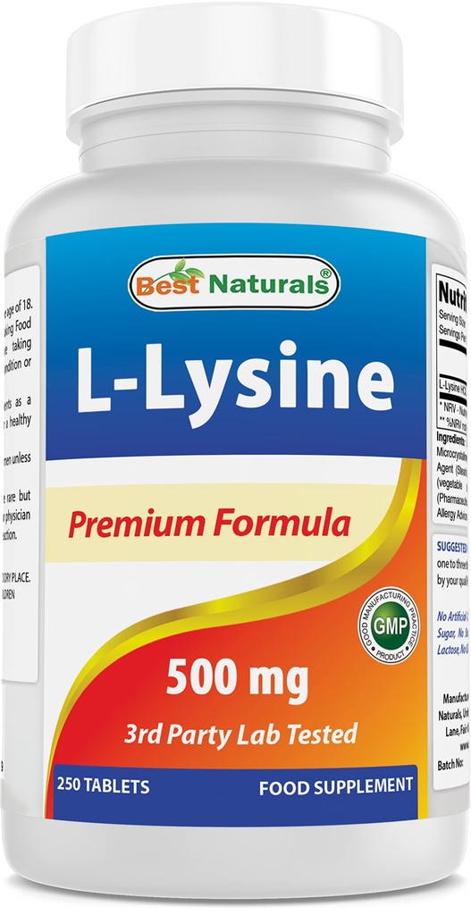 最佳自然剂 L-Lysine 500 mg 250