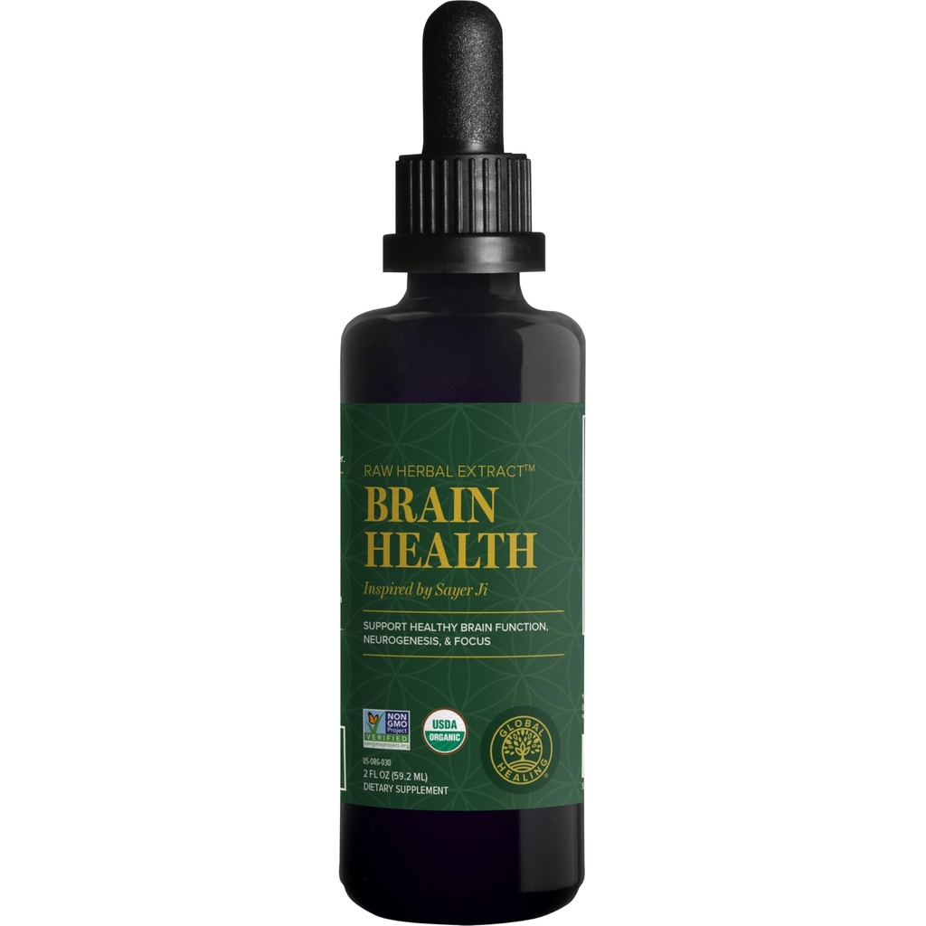 全球疗养中心脑健康 - USDA 记忆与焦点的有机大脑补充剂 - 对抗精神雾的噪声补充剂,成年人超强的高级焦点因素 - 2 Fl Oz