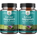 Natures Craft Liver Cleanse Detox & Reference 2 Pack Bundle - 草药Liver支持牛奶硝酸盐补充剂 - Silymarin 牛奶硝酸盐补充剂,配有丹德利翁根,乔林,比特罗特和Artichoke