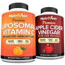 营养素 Premium Apple Vider Vinegar Capsules & Liposomal Vitamin C 补充包:高吸附维生素 C CCapsules & Apple Cider Vinegar 补充包用于免疫防御和固醇健康