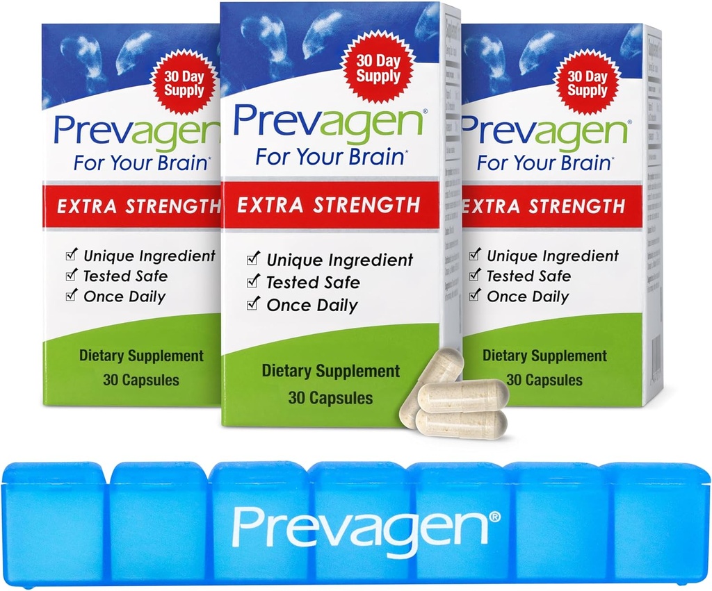 Prevagen extra strong - 90 Capsules (3个月供应) QQ为你的大脑设计 20mg Apoaequorin Plus Vitamin D3,配有7天药丸明德