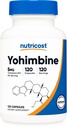 营养成本 Yohimbine HCl 5mg, 120 Capsules - Gluten Free和非GMO