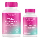 Pink Stork 产后多维他明+ 与Vegan DHA, Ashwagandha, 铁, Folate, B12 - 支持Hormone平衡,产后恢复,Gut Health, & Digestion - Pack of 2