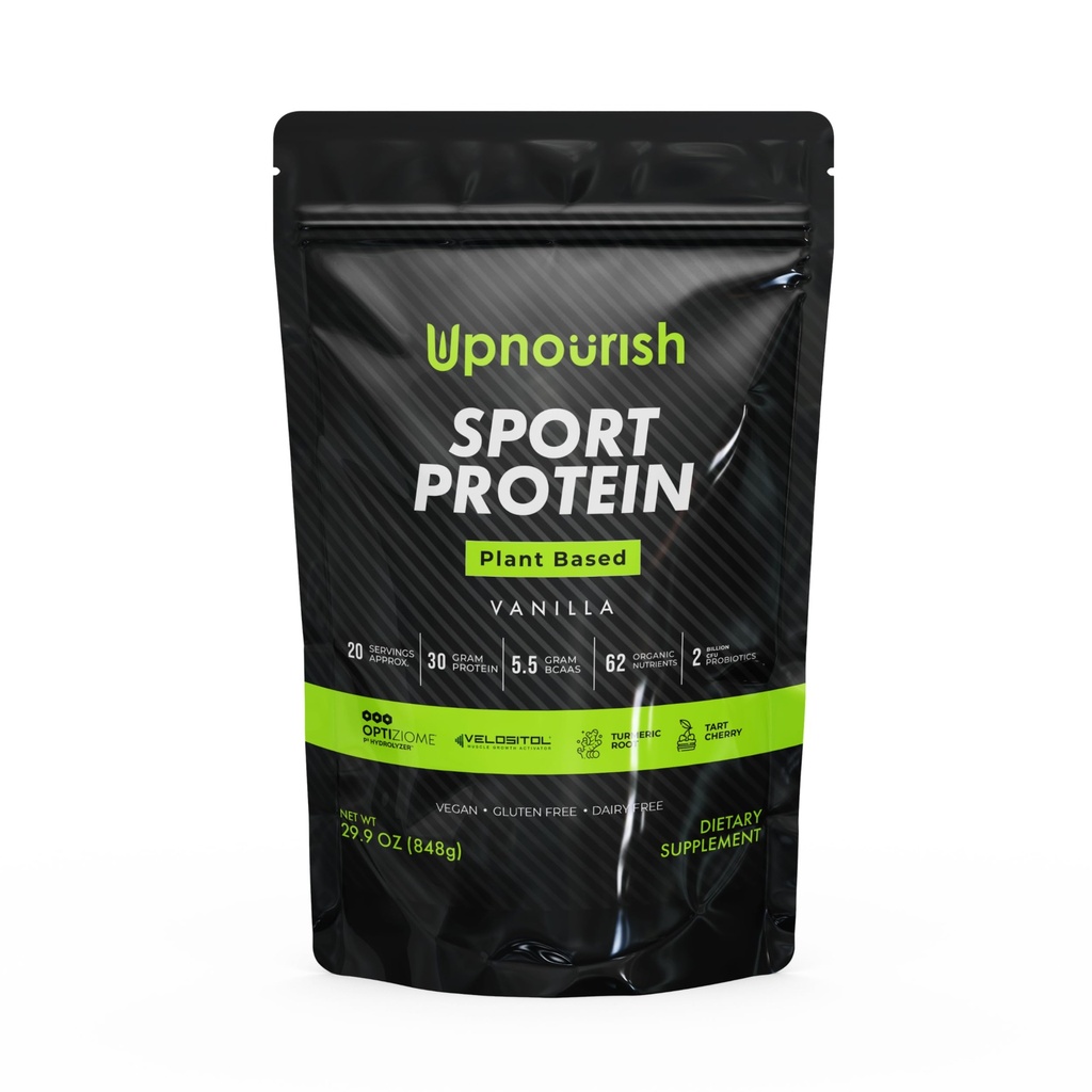 Vegan Sport Protein Powder Vanilla – 30g Plant Based Protein, VELOSITOL, BCAAs, Organic Greens & Fruits, Probiotics, Tart Cherry for Post Workout Recovery, Inform Sports Certified Keto - 20 servings