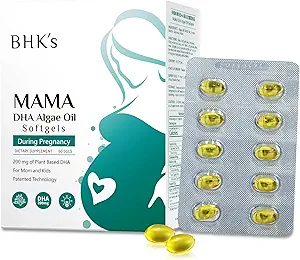BHK的产前DHA藻油,支持妈妈,婴儿的大脑和神经系统从怀孕到护理的发展,Omega-3,60软胶