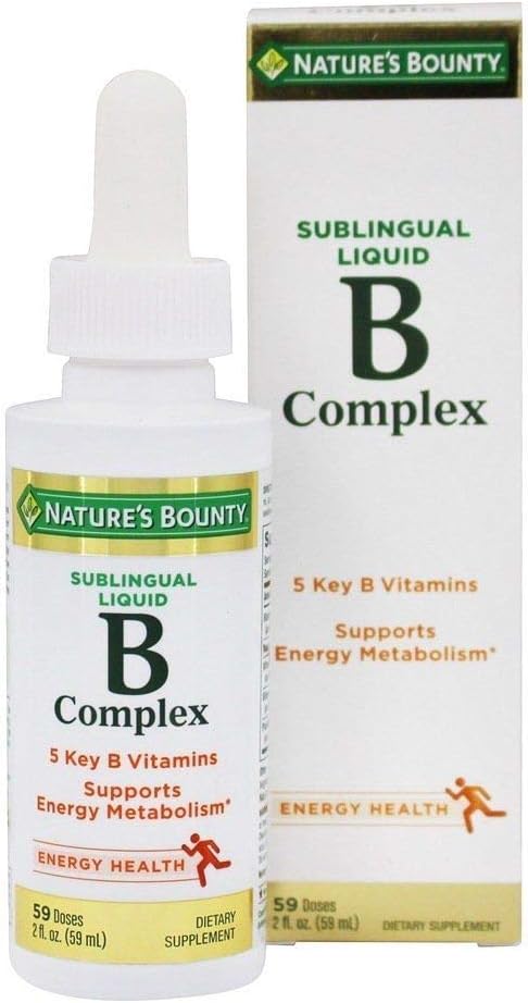 Nature's Boundy B Complex with B12 亚语液体快速代理饮食补充,2 Fl Oz