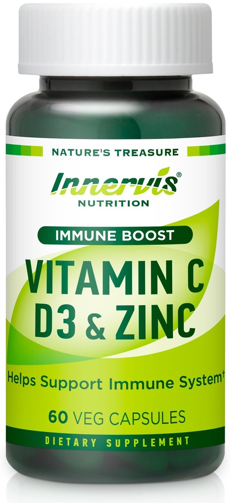 Immune Boost Complex – 维生素C 900mg,D3 2500 IU & Zinc 25mg 用于Immune系统支持,72 Veggie Caps QQ 内维维营养