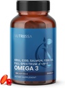 Nutriissa Full Spectrum Omega-3 – 2000 mg Oil Blend (Krill, Cod & Salmon Oil) — 1,175 mg Omega-3s (EPA, DHA & DA) — EPEB认证,3-Month 供应 — 心脏,大脑和联合支持 — 180 Halal Softgels