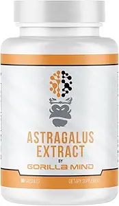 Gorilla Mind Astragalus 750mg Capsules - 长期免疫支持和改善心血管健康(90 Capsules)