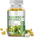 Soursop Graviola Capsules with Kelp, 用于细胞再生、增强免疫力、消化支持、抗氧化剂属性、Gluten自由、非转基因、Vegan、120个计数