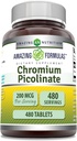 神奇的配方 丙烯酸铬 补充 | 200 Mcg Per service | tablets | Non-GMO | Gluten Free | | |(480个计数)