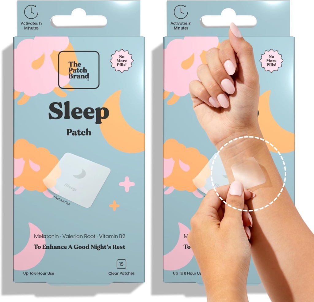 Patch Brand Sleep Patches 支持与Melatonin, Valerian Root & B6 一起休息 – 所有天然维生素和矿物补丁工厂 基于残忍的无阻水补丁
