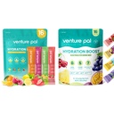 Venture Pal Free Electrolyte Power Packets - 液态日报IV 快速水分和党回收的饮料混合 → 5 Vitamins & 7 Electrolytes → Keto Friendly → Kent-GMO → 认证 Vegan → 16棒