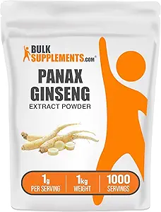 Bulk Assupports.com Ginseng 根提取粉 - Panax Ginseng 补充剂,草药补充剂 - Vegan & Gluten Free, 每服1克, 1kg (pack of 5) (11磅)