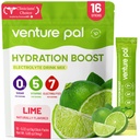 Venture Pal 糖无电解质 Power Packets - 液态日报 IV 水分包 QQ 电解质 Drinking Mix with 5 Vitamins & 7 Electrolytes & Keto 友好 QQ 非GMO QQ 认证 Vegan 16 棒