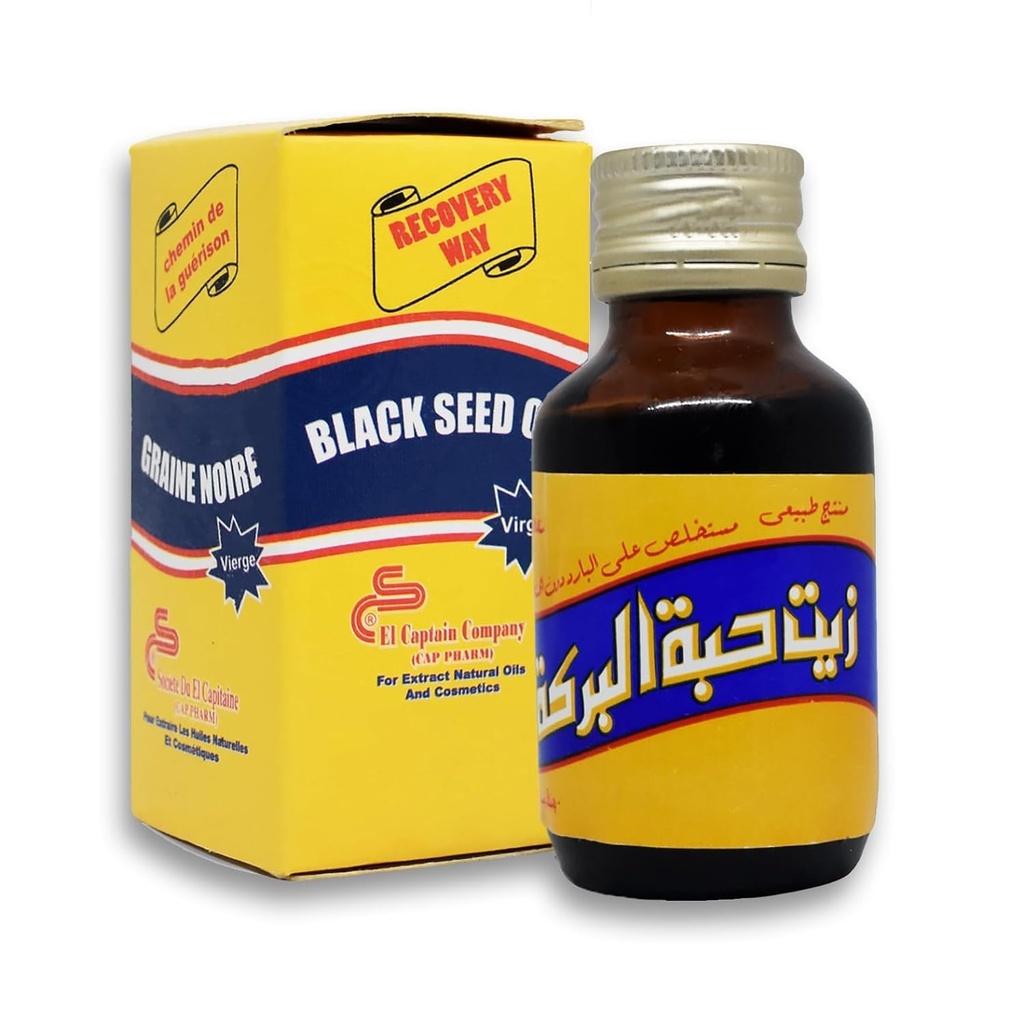 EGYPT 出口纯冷压黑种子石油 阿尔船长纯净 Raw Nigella Sativa Halal (2.11 oz/60毫升)