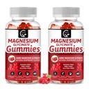甘油镁(Glycinate Gummys 400mg),Mg 钾补充剂,配有甘油镁(Chelated Magnesium Malate Complex),维生素D,B6和CoQ10,支持记忆,冷静,Mood & Sleep - 60 counts (Pack of 2).