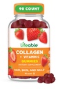 Lifeable Collagen Peptides Gummies | 100mg with Vitamin C | Great Tasting Collagen Supplements | Vegetarian Hair Skin and Nails Gummies | Collagen Gummies for Adults, Men, Women | 90 Gummies