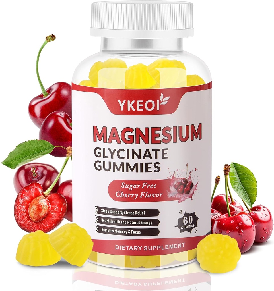 甘氨酸镁,500Mg,Sugar Free镁,三聚镁复合物,含有Mlate 400Mg,Citrate 400Mg Ashwagandha 100 Mg 成人镁补充剂 -- -- 60古米
