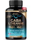 GABA L-Thenine 900 mg - 在美国制造 - 镁 - 维生素 B6 - 冷静,睡眠,放松和Mood支持 - 750 mg Gamma 氨基丁酸,150 mg L-Thenine - 非哈比特成型,Vegan - 240 capsules