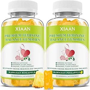 女性健康平衡预金,夏威夷菠萝,支持PH平衡和阴道健康,维根,无葡萄糖,120个