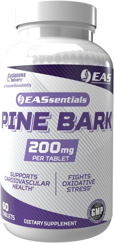 EAS 实验和应用科学 Pine Bark 200mg |促进抗氧化剂能力,支持免疫系统,改进培训恢复 |更好地吸收丙烯的交付 | 60块