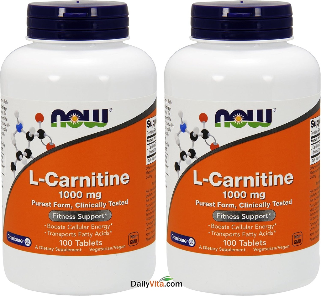 Now Foods L - Carnitine Tartrat 1000 mg, 100 平板电脑(包2)