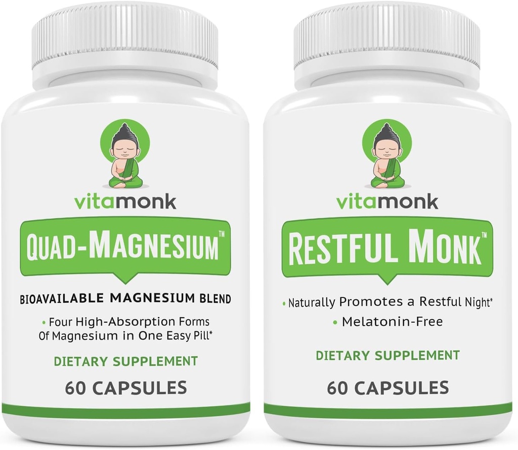 Sleep & Relaxation Bundle: VitaMonk Melatonin - 免费睡眠援助+四角镁混合剂