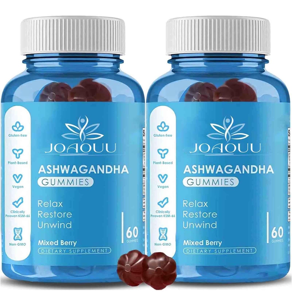 (120) Ashwagandha Gummys KSM-66 - Mixed Berry, Vegan, Plant based, Non-GMO, Gluten-Free & Gelatin Free Relax, 有机Ashwa根提取剂 支持免疫