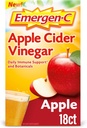 Emergen-C Apple 苹果苹果 维那加 维生素 C Fizzy 饮料 混合剂,Immune支持的饮食补充剂,苹果 - 18 Counter