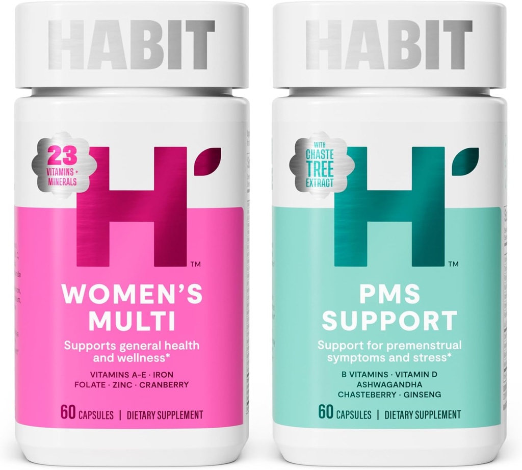 Habit in Sync Bundle - 女性多功能(60 Capsules) + PMS 支持补编(60 Capsules),支持一般健康与健康,促进健康混合,非转基因