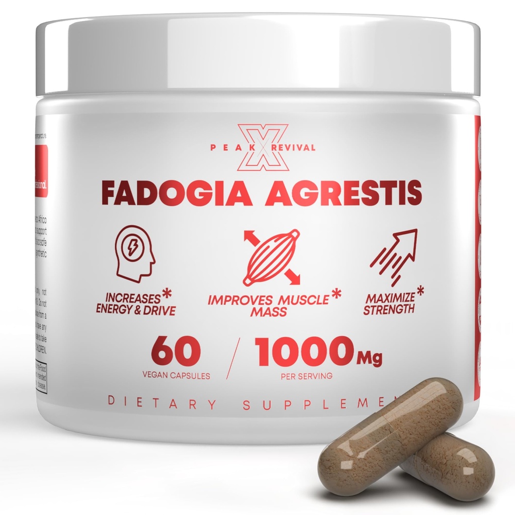 Fadogia Agrestis 1000mg Per Aservice 补编 - 提高能量、运动性能和肌肉质量的强力抽取 -- -- 在美国制造的补编(60 Capsules)