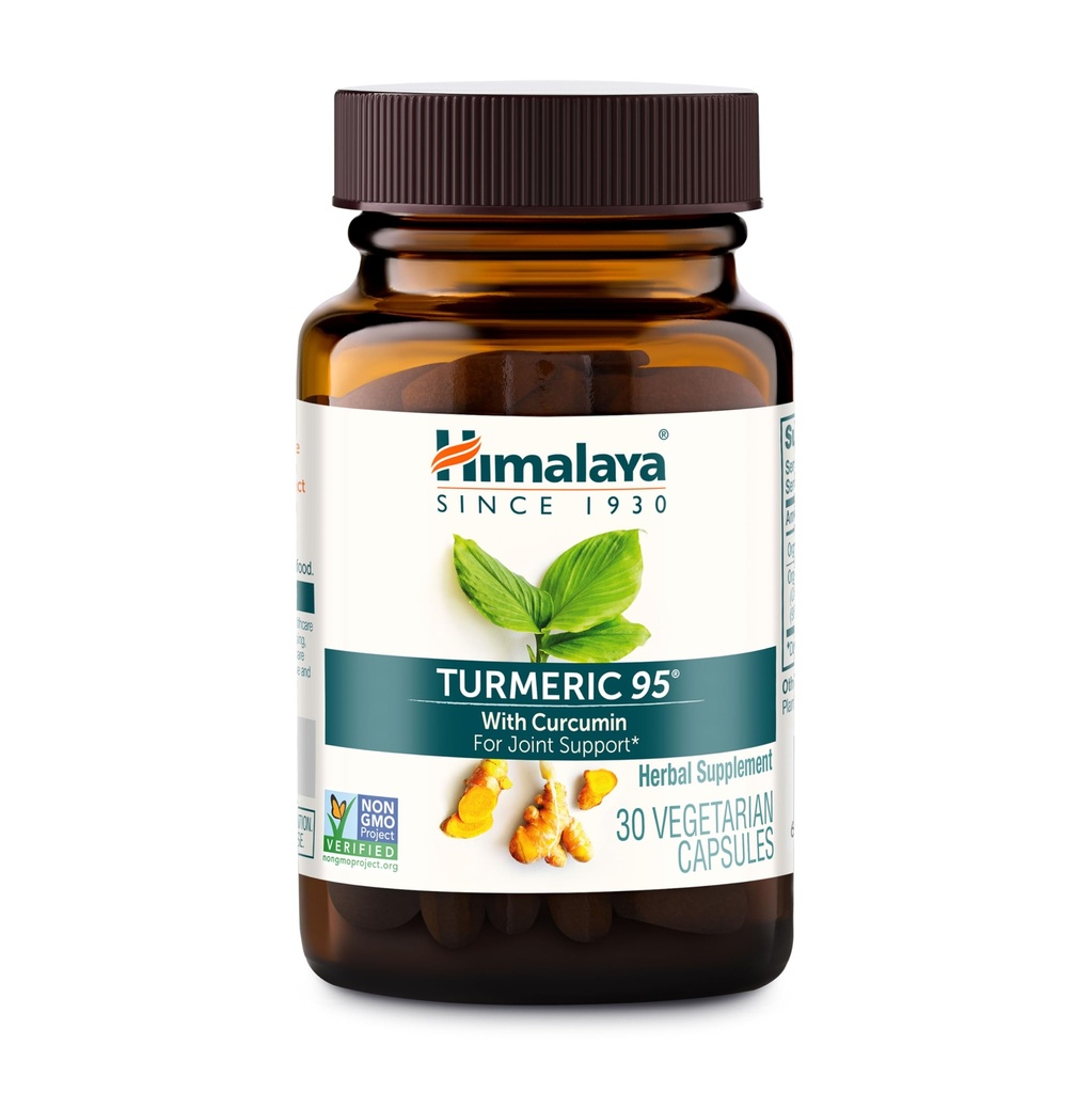 Himalaya Turmeric 95 - Herbal Turmeric Curcumin Supplement for Joint Support and Mobility, Turmeric Pills, 95% Curcuminoids - Vegan, Non-GMO, Gluten Free, 600 mg, 30 Capsules