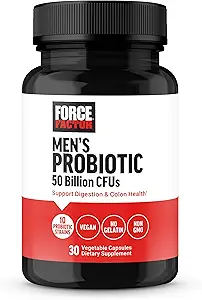 FORCE FACTOR 男子增生剂 消化卫生的增生剂 含50亿个特产单位和10个支持古特和科隆卫生的增生剂 和日常健康,非GMO,维冈,30个蔬菜罐头