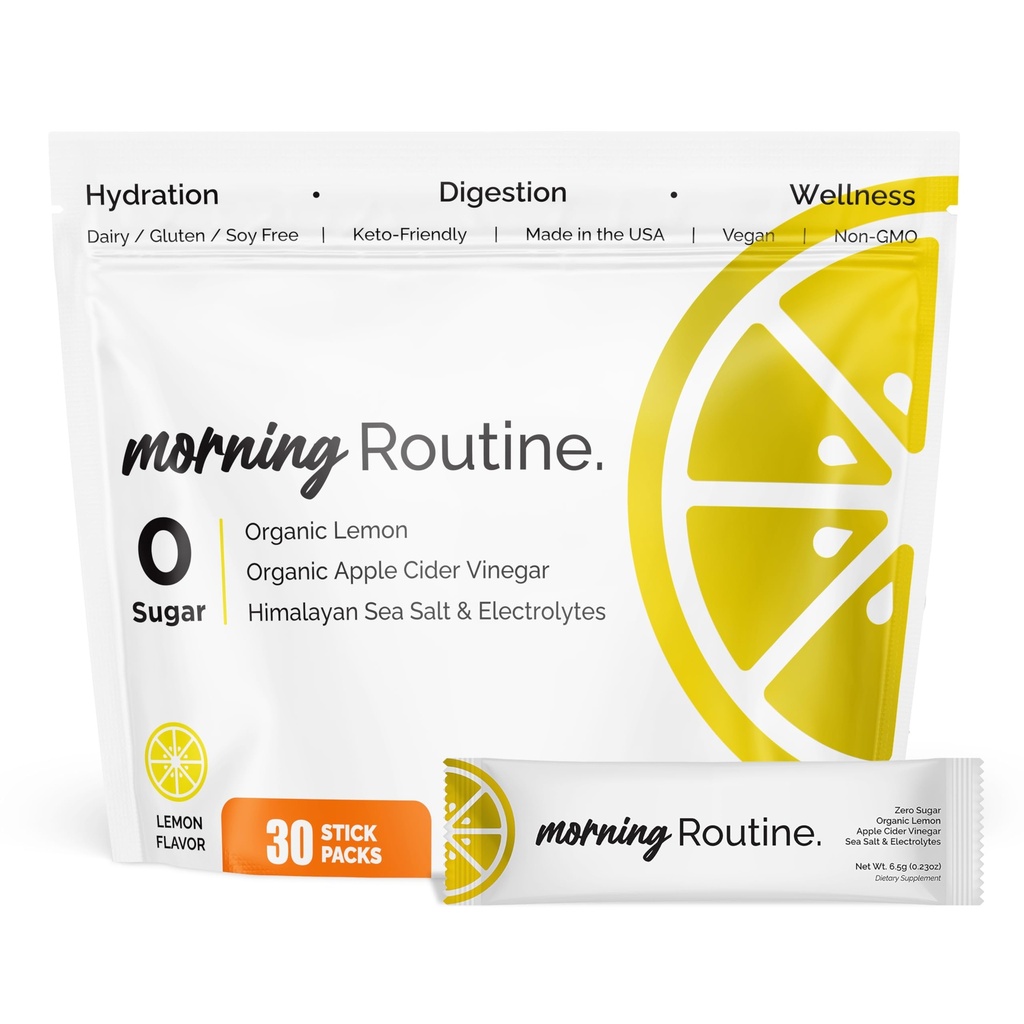 (原始内容存档于2017-09-29). ROUTINE Morning Daily Hydrition QQ 配有苹果苹果苹果醋,柠檬,以及海盐 QQ Keto & Paleo-Friendly Electrolyte drink Mix(30 Pack)的电解质粉包.