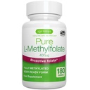 Igennus纯甲基Folate 400 mcg, 180 片, 清洁标签, 氟酸5-MTHF的甲基化形式(维生素B9), Vegan, 适合怀孕,一天一次,6个月供应