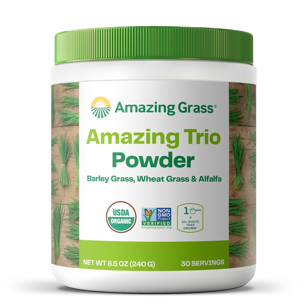 奇异草绿色三重奏:绿地加小麦草,Alfalfa, & Barley Grass, 富含氯phy源, 30种服务