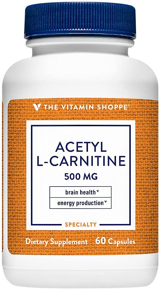维生素商店乙酰-L-Carnitine 500mg – 支持健康脑和记忆功能,促进能源生产 – CarnipureTM 提供L-Carnitine的纯度表 (60 Capsules)