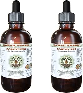 Cordyceps 无酒精液体提取, Cordyceps (Cordyceps Sinensis) 蘑菇 Glycerite Hawaii Pharm 天然草药补充 2x4 oz