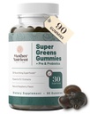 女性,成年人的超级绿地(Super Greens Gummys for Women, Adults) - 配有Prebiotics & Probiotics,不是8,而是30种强力绿地超级食品 - 多维他命维吉(英语:Multitamin Veggie Chewables (90 Gummys))