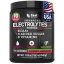 Zeal Naturals 电解石粉回收饮料(90 services QQ樱桃Limeade) w 0 糖 + BCAAs + B-维生素 电解液补充 w 钾 锌与镁 水解 - Keto 电解液