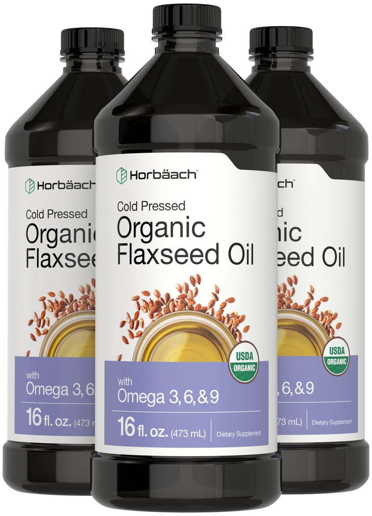 Horbäach 有机叶菜籽油 → 3 Pack → 16 fl oz each → 冷压 → 与 Omega 3, 6, 9 → 蔬菜, Non-GMO, Gluten 自由液体