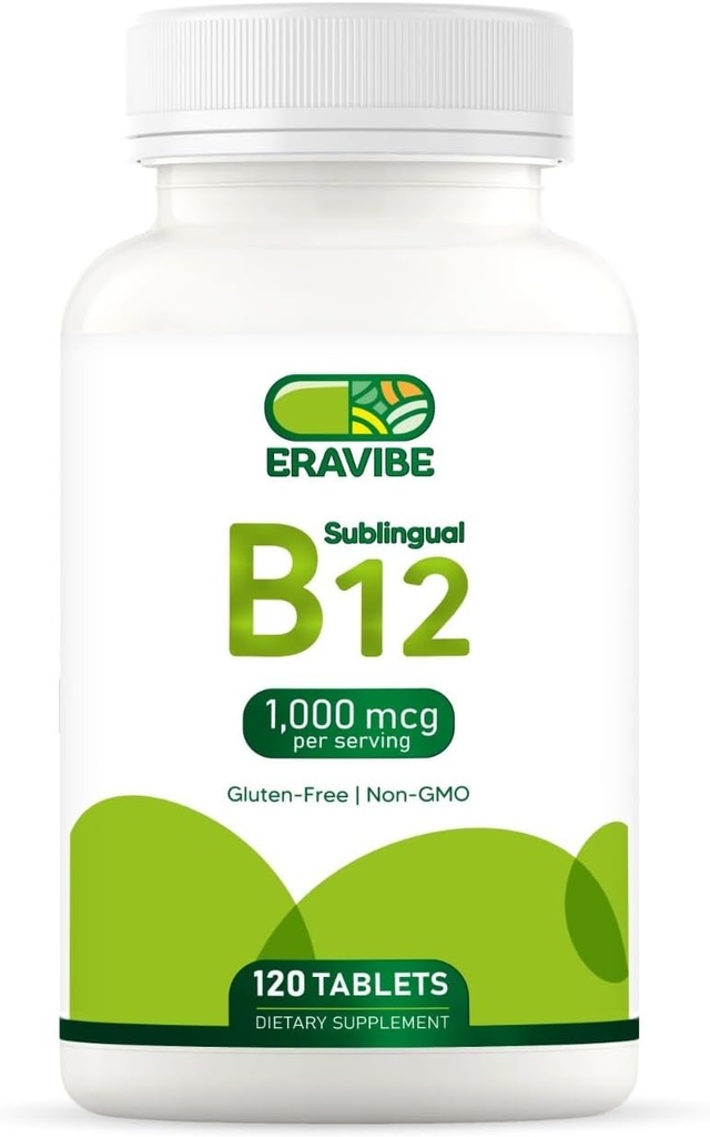 维生素B12 1000 mcg,120 片,天然樱桃Flavor,无胶,非GMO,无糖,快速溶解