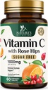 维生素C Chewable 1000mg - 超强抗氧化剂用于强力免疫支持 w/Vitamin C & Rose HIPS - 强力饮食VIT C Chews 补充剂,天然橙色Flavor, Vegan, Non-GMO - 60片