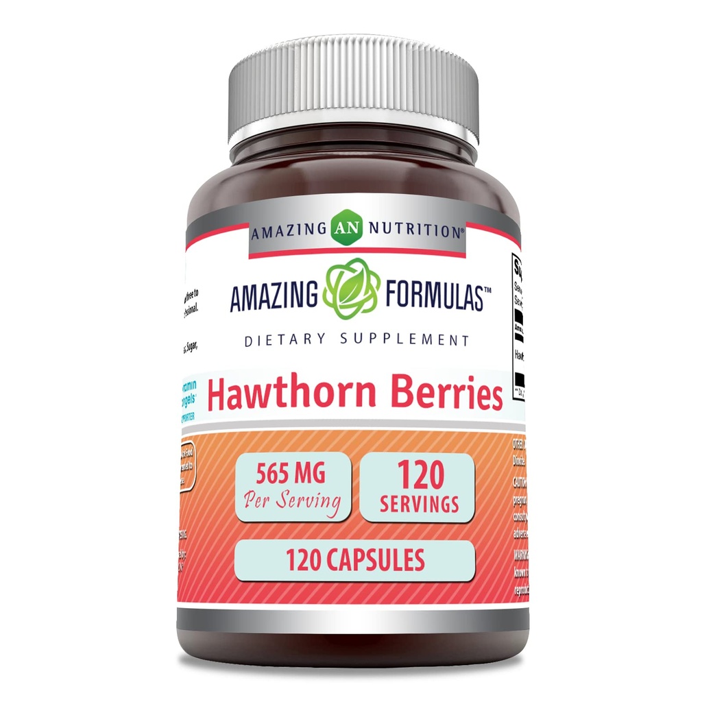 (原始内容存档于2018-09-21) (英语). Amazing Formules Hawthorn Berries Supplements + | 565 Mg Per Service → 120 Capsules → 非GMO → Gluten Free → | → 美国制造.